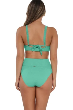 Outlet Sunsets Aqua Mist Sandbar Rib Hannah High Waist Bottom