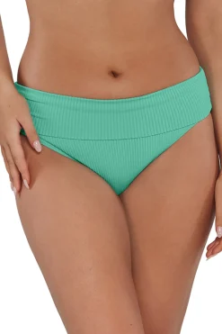 Outlet Sunsets Aqua Mist Sandbar Rib Hannah High Waist Bottom