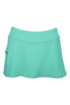 Best Sunsets Aqua Mist Sandbar Rib Sporty Swim Skirt