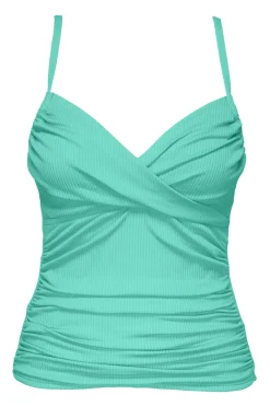 Discount Sunsets Aqua Mist Sandbar Rib Simone Tankini Top