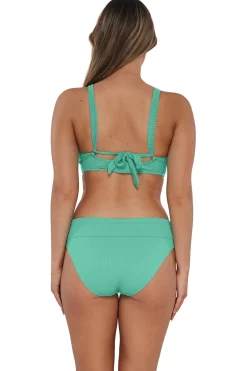 New Sunsets Aqua Mist Sandbar Rib Vienna V-Wire Top