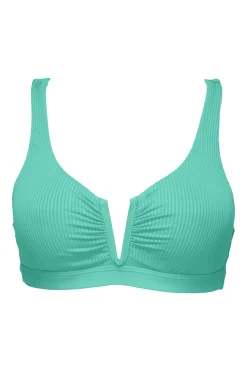 New Sunsets Aqua Mist Sandbar Rib Vienna V-Wire Top
