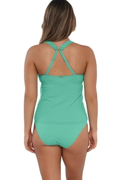 Best Sunsets Aqua Mist Sandbar Rib Elsie Tankini Top