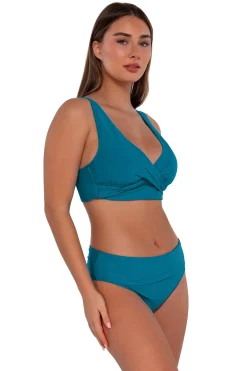Sale Sunsets Avalon Teal Hannah High Waist Bottom