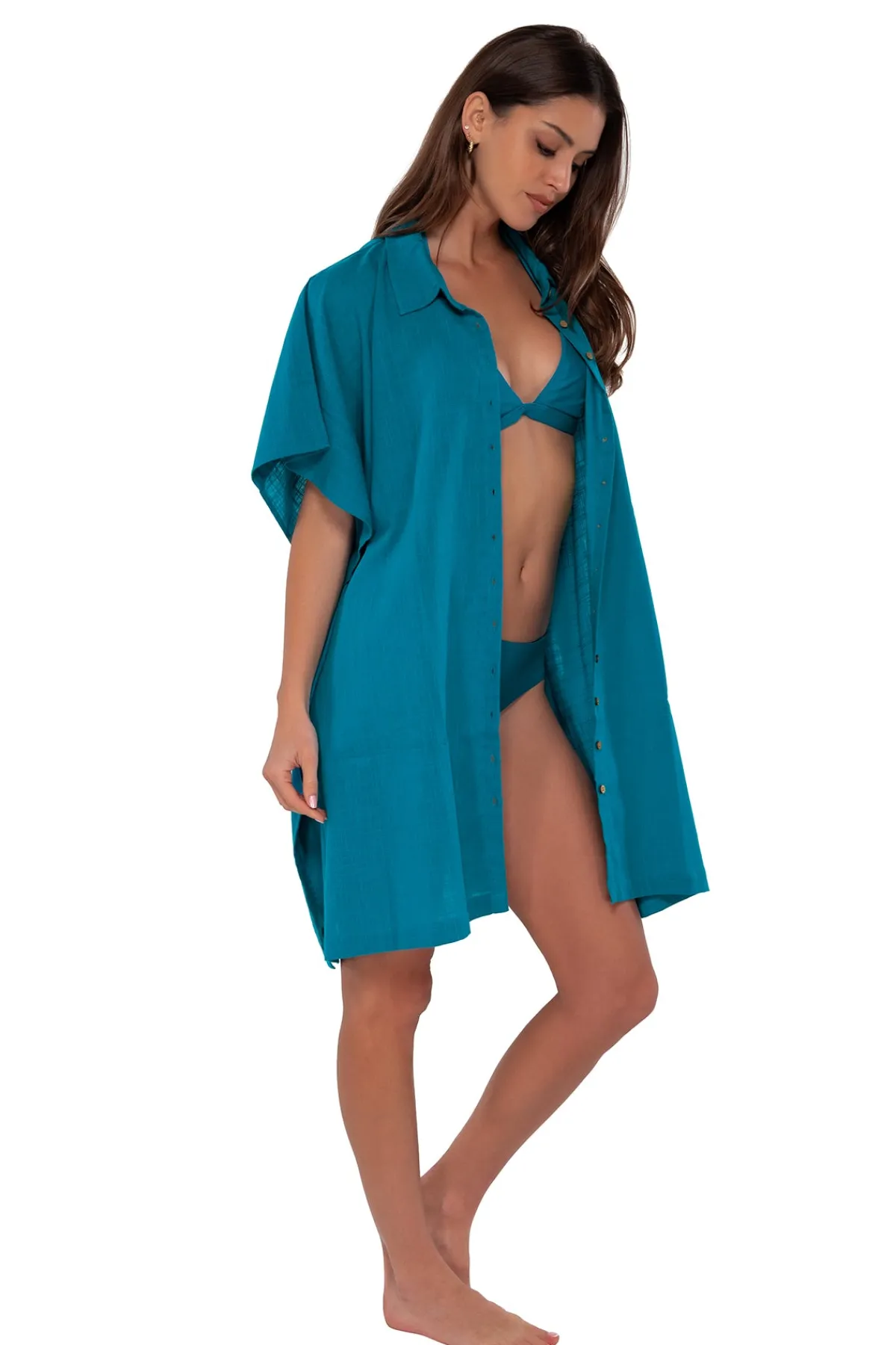 Discount Sunsets Avalon Teal Shore Thing Tunic