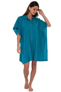 Discount Sunsets Avalon Teal Shore Thing Tunic
