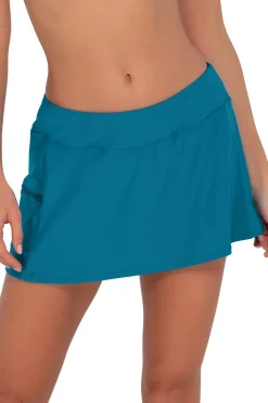 Clearance Sunsets Avalon Teal Sporty Swim Skirt