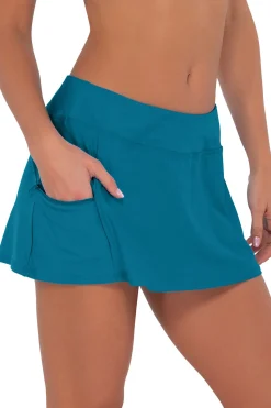 Clearance Sunsets Avalon Teal Sporty Swim Skirt