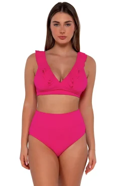 Clearance Sunsets Begonia Sandbar Rib Hannah High Waist Bottom