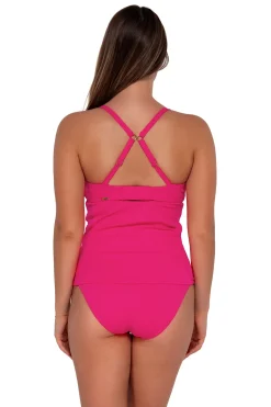 Clearance Sunsets Begonia Sandbar Rib Zuri V-Wire Tankini Top