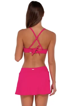 Fashion Sunsets Begonia Sandbar Rib Sporty Swim Skirt