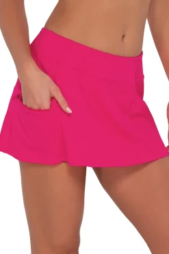Fashion Sunsets Begonia Sandbar Rib Sporty Swim Skirt