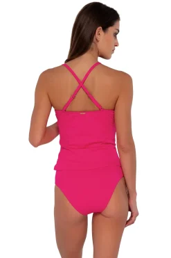 New Sunsets Begonia Sandbar Rib Simone Tankini Top