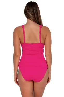 Online Sunsets Begonia Sandbar Rib Elsie Tankini Top