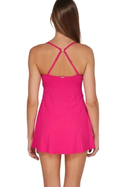 Clearance Sunsets Begonia Sandbar Rib Naomi Swim Dress One Piece