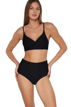 Best Sunsets Black Capri High Waist Bottom