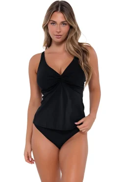 Discount Sunsets Black Forever Tankini Top