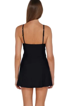 Outlet Sunsets Black Naomi Swim Dress One Piece