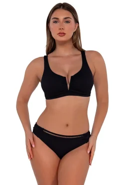 Discount Sunsets Black Seagrass Texture Audra Hipster Bottom