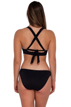 Online Sunsets Black Seagrass Texture Vienna V-Wire Top