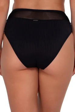 Sale Sunsets Black Seagrass Texture Annie High Waist Bottom