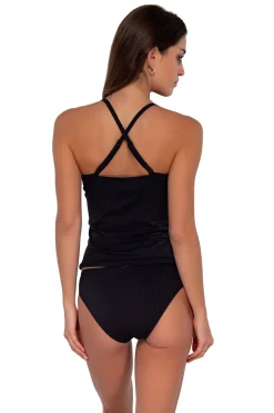 Best Sunsets Black Seagrass Texture Simone Tankini Top