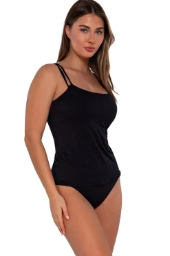 Sale Sunsets Black Seagrass Texture Taylor Tankini Top