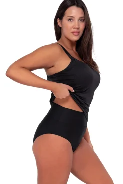 Sale Sunsets Black Seagrass Texture Taylor Tankini Top