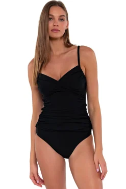 Online Sunsets Black Simone Tankini Top