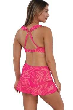Best Sunsets Blushing Palms Sandbar Rib Sporty Swim Skirt
