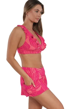 Best Sunsets Blushing Palms Sandbar Rib Sporty Swim Skirt