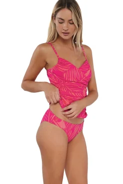 Discount Sunsets Blushing Palms Sandbar Rib Simone Tankini Top