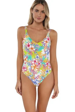 Online Sunsets Botanical Bliss Sandbar Rib Veronica One Piece