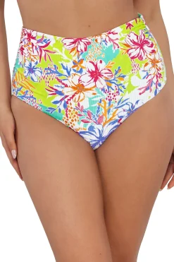 New Sunsets Botanical Bliss Sandbar Rib Capri High Waist Bottom
