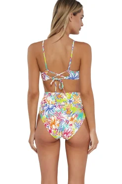Clearance Sunsets Botanical Bliss Sandbar Rib Hannah High Waist Bottom