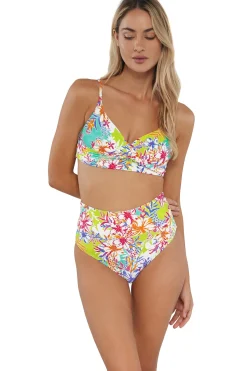 Clearance Sunsets Botanical Bliss Sandbar Rib Hannah High Waist Bottom