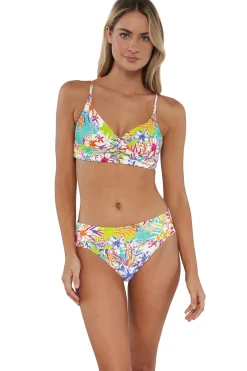 Clearance Sunsets Botanical Bliss Sandbar Rib Hannah High Waist Bottom