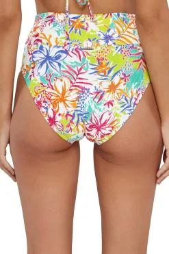 Clearance Sunsets Botanical Bliss Sandbar Rib Hannah High Waist Bottom