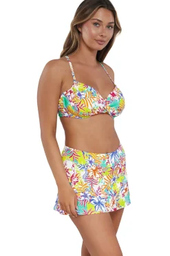 Clearance Sunsets Botanical Bliss Sandbar Rib Sporty Swim Skirt