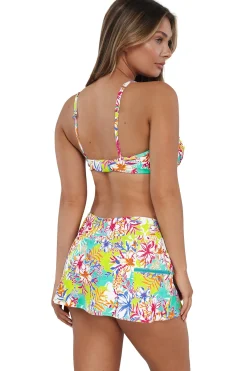 Clearance Sunsets Botanical Bliss Sandbar Rib Sporty Swim Skirt