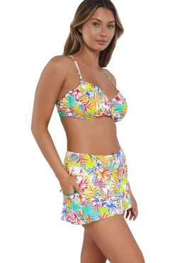 Clearance Sunsets Botanical Bliss Sandbar Rib Sporty Swim Skirt