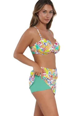 Clearance Sunsets Botanical Bliss Sandbar Rib Sporty Swim Skirt