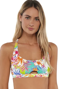 Sale Sunsets Botanical Bliss Sandbar Rib Brandi Bralette Top