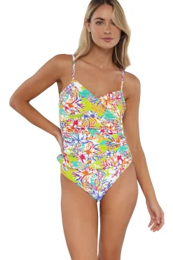 Best Sunsets Botanical Bliss Sandbar Rib Simone Tankini Top