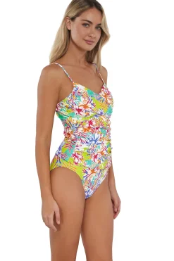 Best Sunsets Botanical Bliss Sandbar Rib Simone Tankini Top