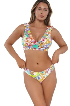 Clearance Sunsets Botanical Bliss Sandbar Rib Willa Wireless Top