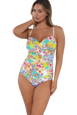 Online Sunsets Botanical Bliss Sandbar Rib Serena Tankini Top