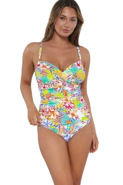 Online Sunsets Botanical Bliss Sandbar Rib Serena Tankini Top