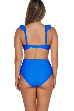 Online Sunsets Electric Blue Capri High Waist Bottom