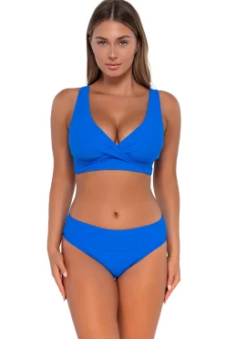 Best Sunsets Electric Blue Hannah High Waist Bottom